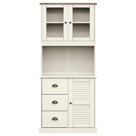 Highboard VIGO Weiß 78x40x175 cm Massivholz Kiefer