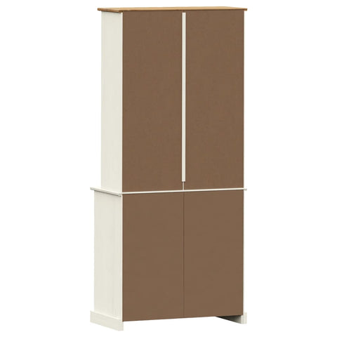 Highboard VIGO Weiß 78x40x175 cm Massivholz Kiefer