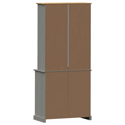 vidaXL Highboard VIGO Grau 78x40x175 cm Massivholz Kiefer