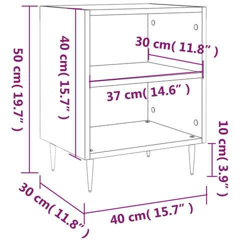 vidaXL Nachttische 2 Stk. Grau Sonoma 40x30x50 cm Holzwerkstoff