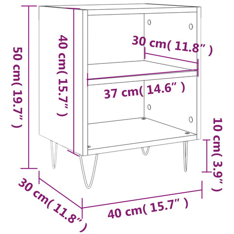 vidaXL Nachttisch Betongrau 40x30x50 cm Holzwerkstoff