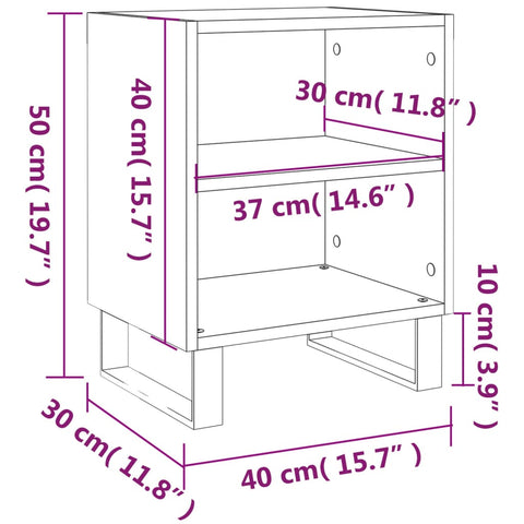 vidaXL Nachttisch Grau Sonoma 40x30x50 cm Holzwerkstoff