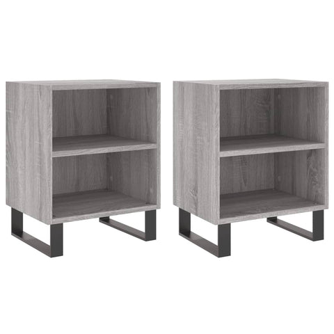 vidaXL Nachttische 2 Stk. Grau Sonoma 40x30x50 cm Holzwerkstoff