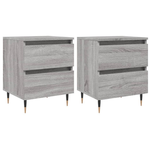 vidaXL Nachttische 2 Stk. Grau Sonoma 40x35x50 cm Holzwerkstoff