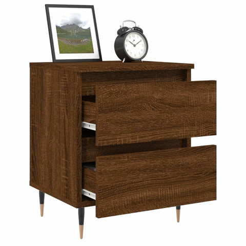 vidaXL Nachttische 2 Stk. Braun Eichen-Optik 40x35x50 cm Holzwerkstoff