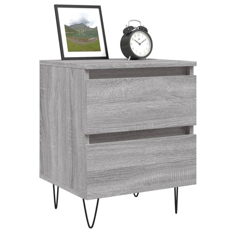 vidaXL Nachttische 2 Stk. Grau Sonoma 40x35x50 cm Holzwerkstoff