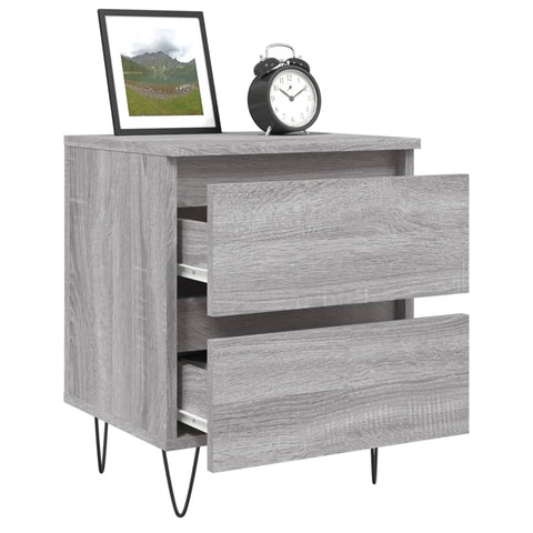 vidaXL Nachttische 2 Stk. Grau Sonoma 40x35x50 cm Holzwerkstoff