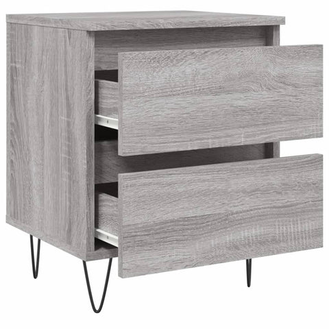 vidaXL Nachttische 2 Stk. Grau Sonoma 40x35x50 cm Holzwerkstoff