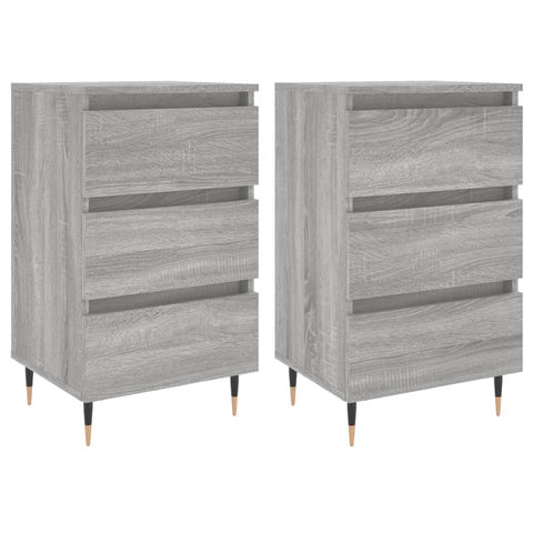 vidaXL Nachttische 2 Stk. Grau Sonoma 40x35x69 cm Holzwerkstoff