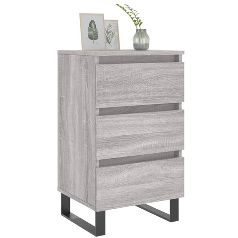 vidaXL Nachttische 2 Stk. Grau Sonoma 40x35x69 cm Holzwerkstoff