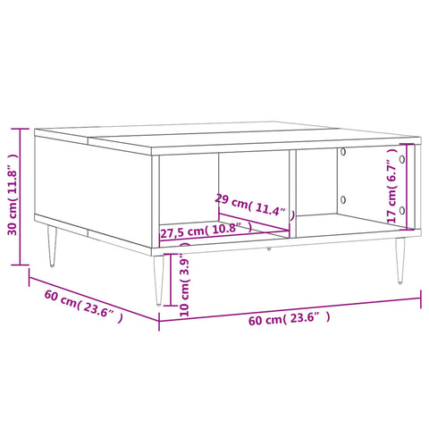 vidaXL Couchtisch Weiß 60x60x30 cm Holzwerkstoff