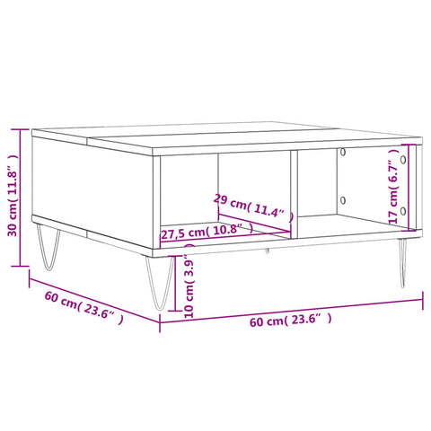 vidaXL Couchtisch Weiß 60x60x30 cm Holzwerkstoff