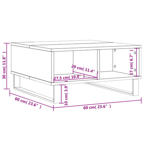 vidaXL Couchtisch Weiß 60x60x30 cm Holzwerkstoff