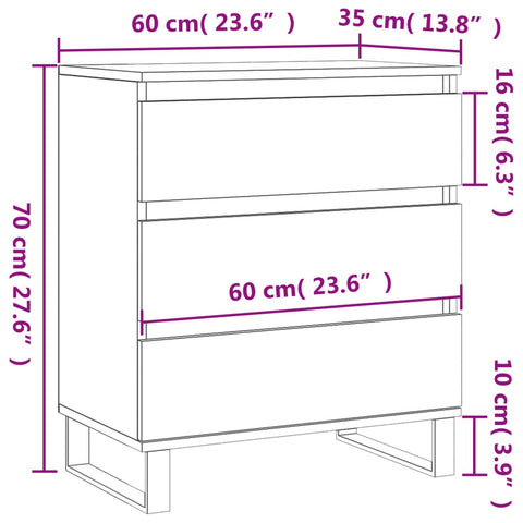 Sideboard Braun Eichen-Optik 60x35x70 cm Holzwerkstoff