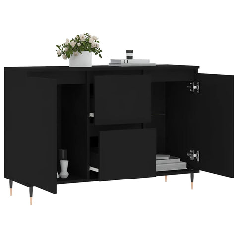 vidaXL Sideboard Schwarz 104x35x70 cm Holzwerkstoff