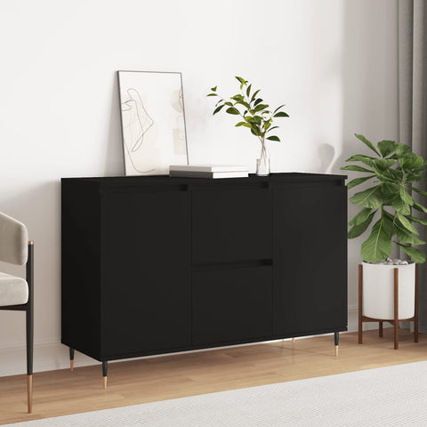 vidaXL Sideboard Schwarz 104x35x70 cm Holzwerkstoff