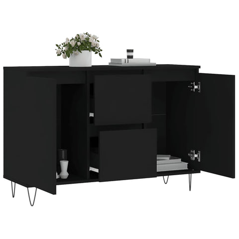 vidaXL Sideboard Schwarz 104x35x70 cm Holzwerkstoff