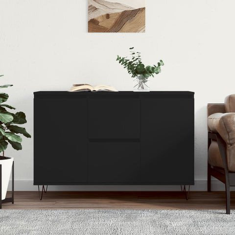 vidaXL Sideboard Schwarz 104x35x70 cm Holzwerkstoff