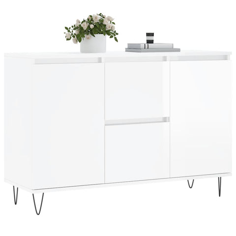 vidaXL Sideboard Hochglanz-Weiß 104x35x70 cm Holzwerkstoff