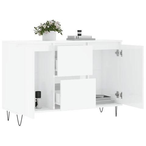 vidaXL Sideboard Hochglanz-Weiß 104x35x70 cm Holzwerkstoff