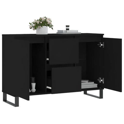 vidaXL Sideboard Schwarz 104x35x70 cm Holzwerkstoff