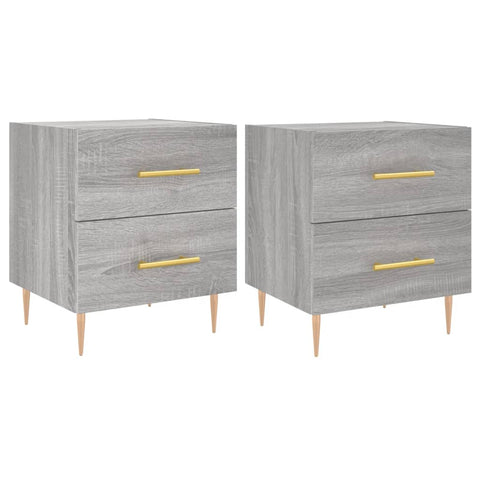 vidaXL Nachttische 2 Stk. Grau Sonoma 40x35x47,5 cm Holzwerkstoff