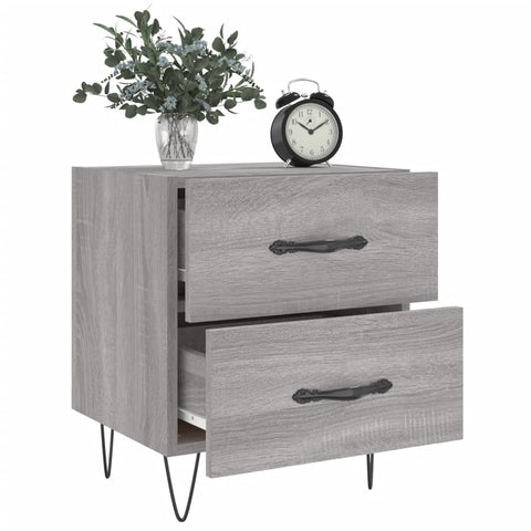 vidaXL Nachttische 2 Stk. Grau Sonoma 40x35x47,5 cm Holzwerkstoff