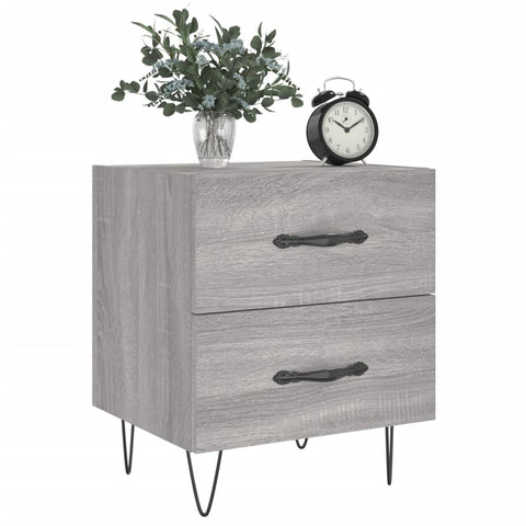 vidaXL Nachttische 2 Stk. Grau Sonoma 40x35x47,5 cm Holzwerkstoff