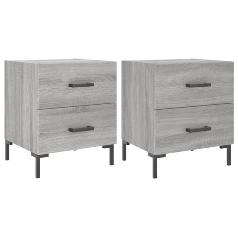 vidaXL Nachttische 2 Stk. Grau Sonoma 40x35x47,5 cm Holzwerkstoff