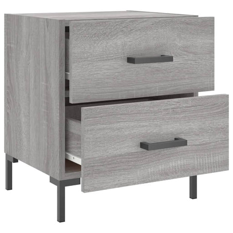 vidaXL Nachttische 2 Stk. Grau Sonoma 40x35x47,5 cm Holzwerkstoff