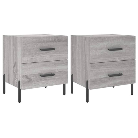 vidaXL Nachttische 2 Stk. Grau Sonoma 40x35x47,5 cm Holzwerkstoff