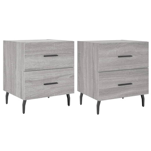 vidaXL Nachttische 2 Stk. Grau Sonoma 40x35x47,5 cm Holzwerkstoff