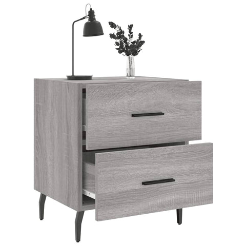 vidaXL Nachttische 2 Stk. Grau Sonoma 40x35x47,5 cm Holzwerkstoff