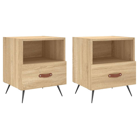 vidaXL Nachttische 2 Stk. Sonoma-Eiche 40x35x47,5 cm Holzwerkstoff