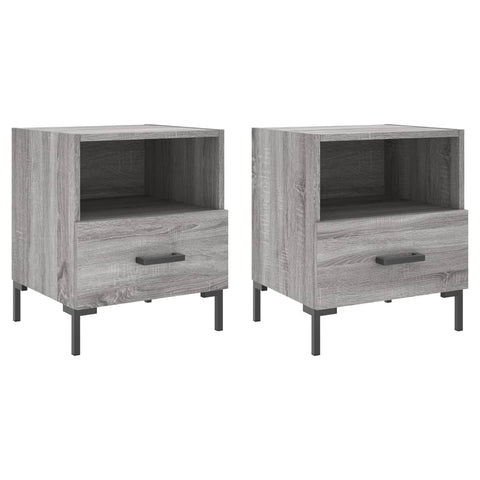 vidaXL Nachttische 2 Stk. Grau Sonoma 40x35x47,5 cm Holzwerkstoff