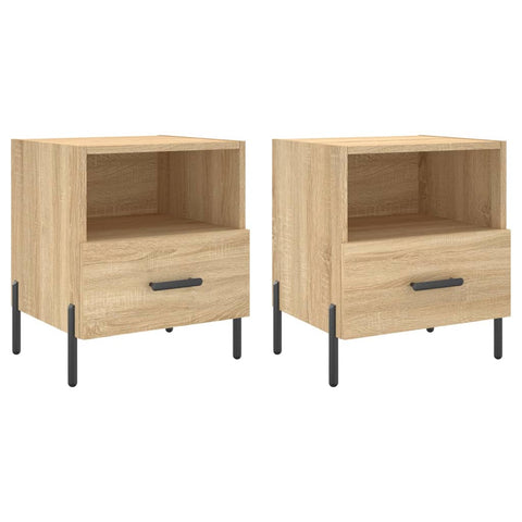 vidaXL Nachttische 2 Stk. Sonoma-Eiche 40x35x47,5 cm Holzwerkstoff