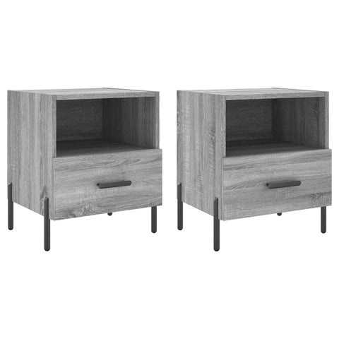 vidaXL Nachttische 2 Stk. Grau Sonoma 40x35x47,5 cm Holzwerkstoff