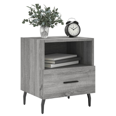 vidaXL Nachttische 2 Stk. Grau Sonoma 40x35x47,5 cm Holzwerkstoff