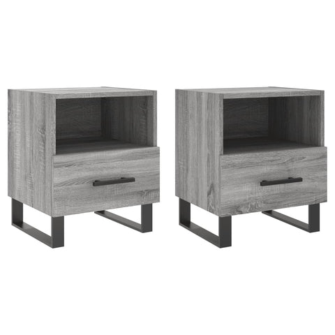 vidaXL Nachttische 2 Stk. Grau Sonoma 40x35x47,5 cm Holzwerkstoff