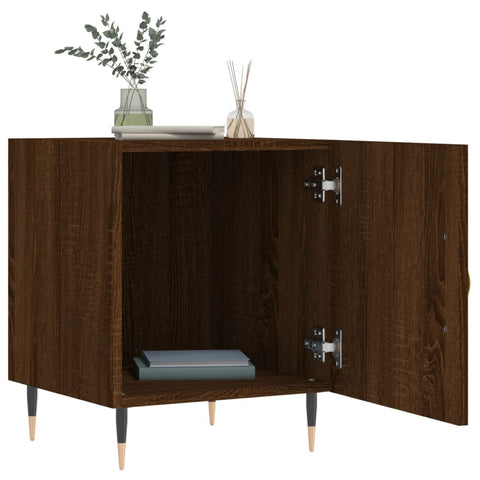 vidaXL Nachttische 2 Stk. Braun Eichen-Optik 40x40x50 cm Holzwerkstoff