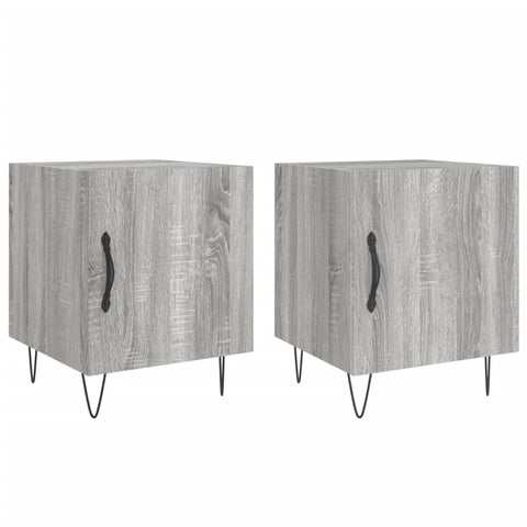 vidaXL Nachttische 2 Stk. Grau Sonoma 40x40x50 cm Holzwerkstoff