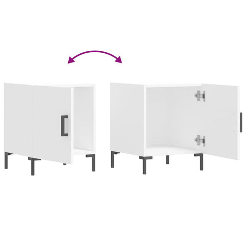 vidaXL Nachttische 2 Stk. Weiß 40x40x50 cm Holzwerkstoff