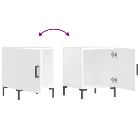 vidaXL Nachttische 2 Stk. Hochglanz-Weiß 40x40x50 cm Holzwerkstoff