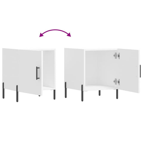 vidaXL Nachttische 2 Stk. Weiß 40x40x50 cm Holzwerkstoff