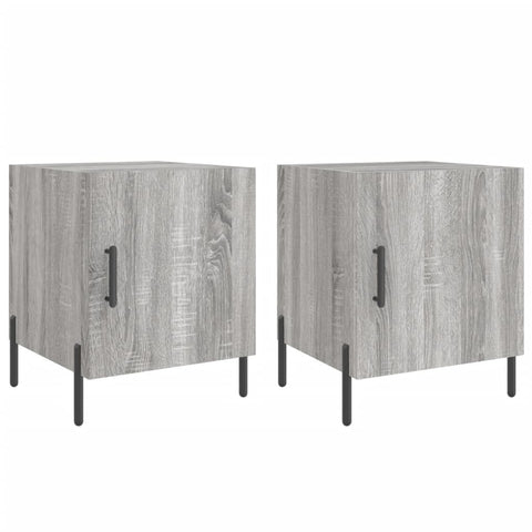 vidaXL Nachttische 2 Stk. Grau Sonoma 40x40x50 cm Holzwerkstoff