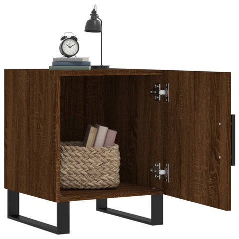 vidaXL Nachttische 2 Stk. Braun Eichen-Optik 40x40x50 cm Holzwerkstoff