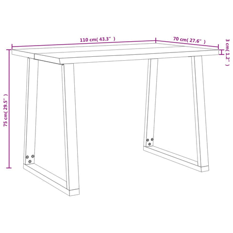 Esstisch Baumkante 110x70x75 cm Massivholz Akazie