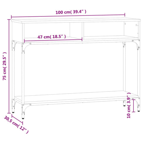 vidaXL Konsolentisch Schwarz 100x30,5x75 cm Holzwerkstoff