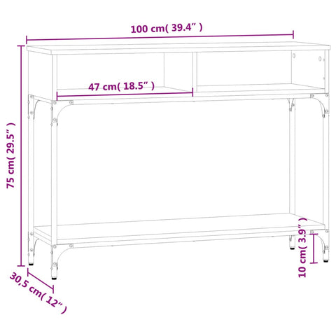 vidaXL Konsolentisch Braun Eichen-Optik 100x30,5x75 cm Holzwerkstoff