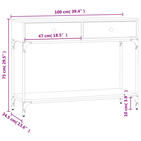 vidaXL Konsolentisch Schwarz 100x34,5x75 cm Holzwerkstoff